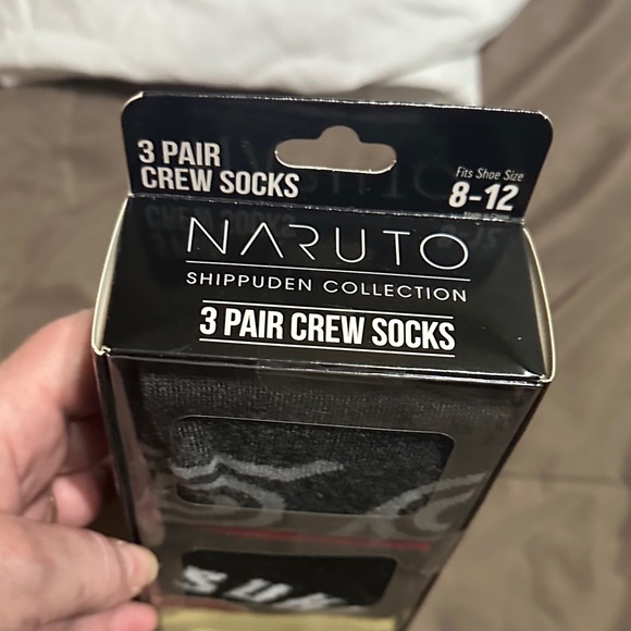 Bioworld Naruto Shippuden Black Crew Socks - 3 Pair Pack - Picture 1 of 4